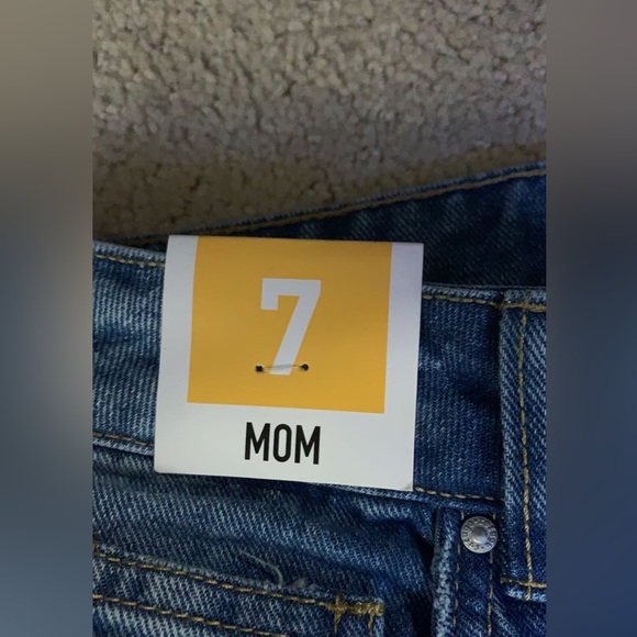 Dark Blue Ripped Mom Jeans - Picture 4 of 6